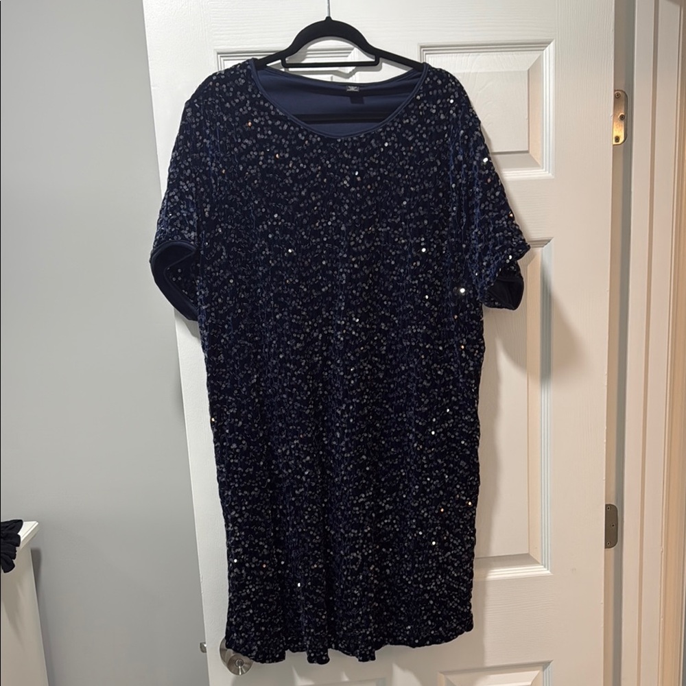Sparkling Navy Sequin Dress